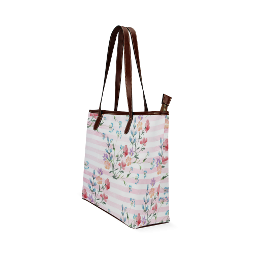 Delicate Wildflowers Shoulder Tote Bag (Model 1646)
