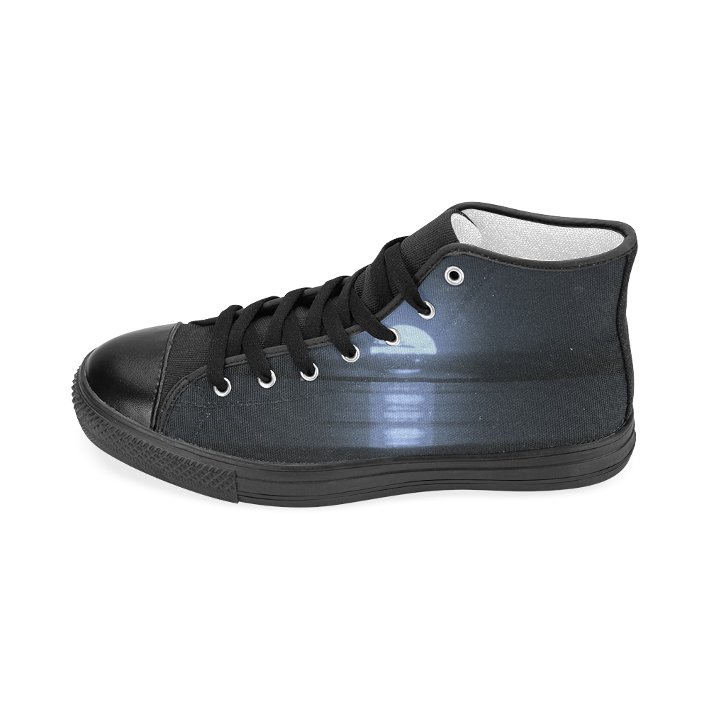 Moony Sunset Men’s Classic High Top Canvas Shoes (Model 017)