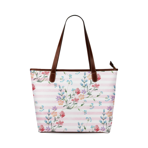 Delicate Wildflowers Shoulder Tote Bag (Model 1646)