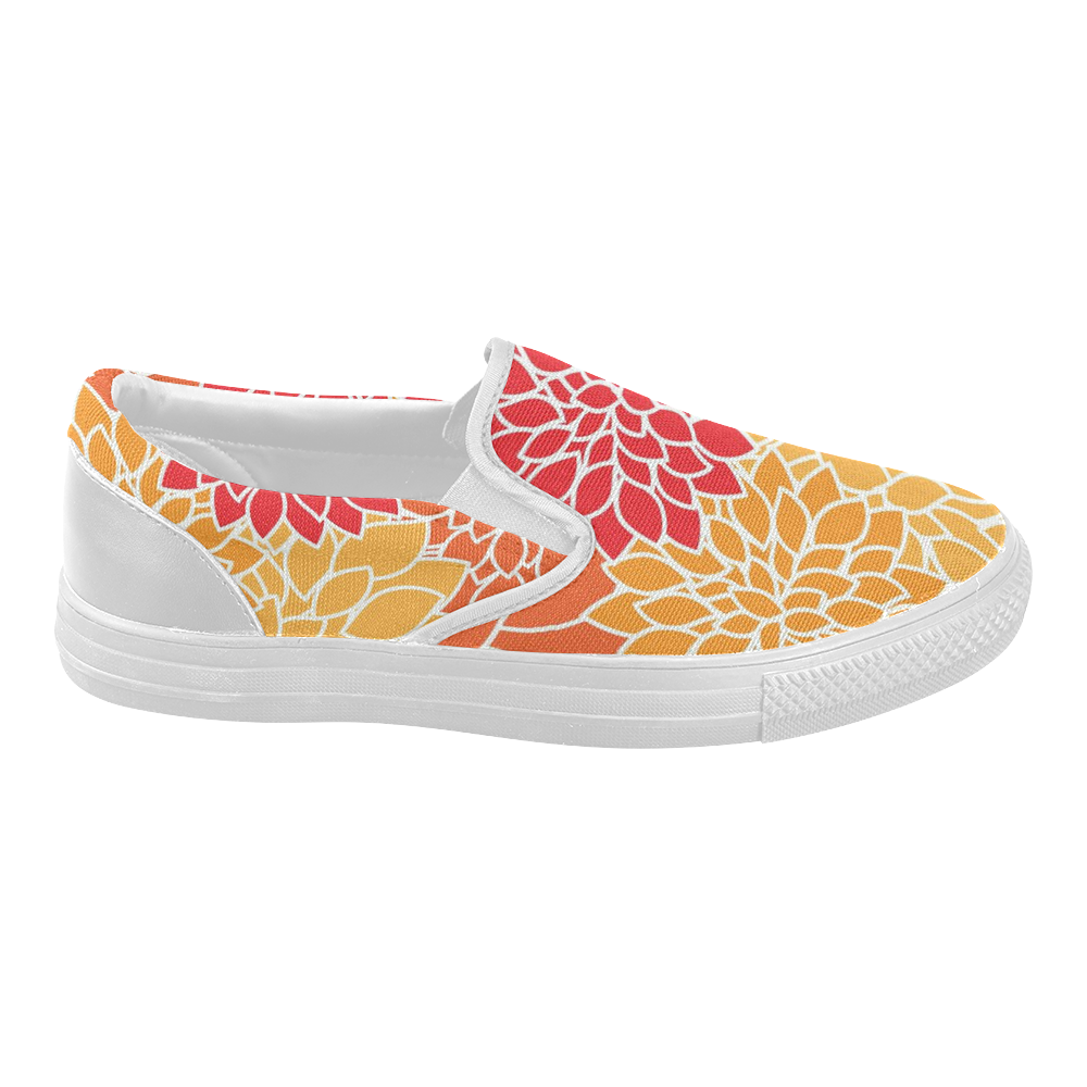 Floral20151007 Women's Slip-on Canvas Shoes (Model 019)