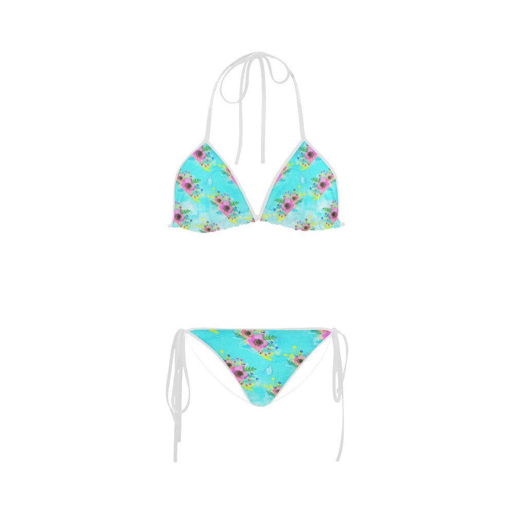 Watercolor Bouquet Custom Bikini Swimsuit