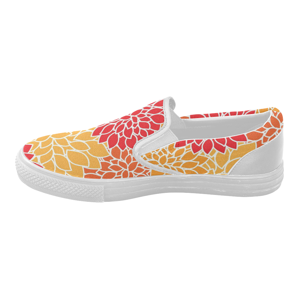 Floral20151007 Women's Slip-on Canvas Shoes (Model 019)