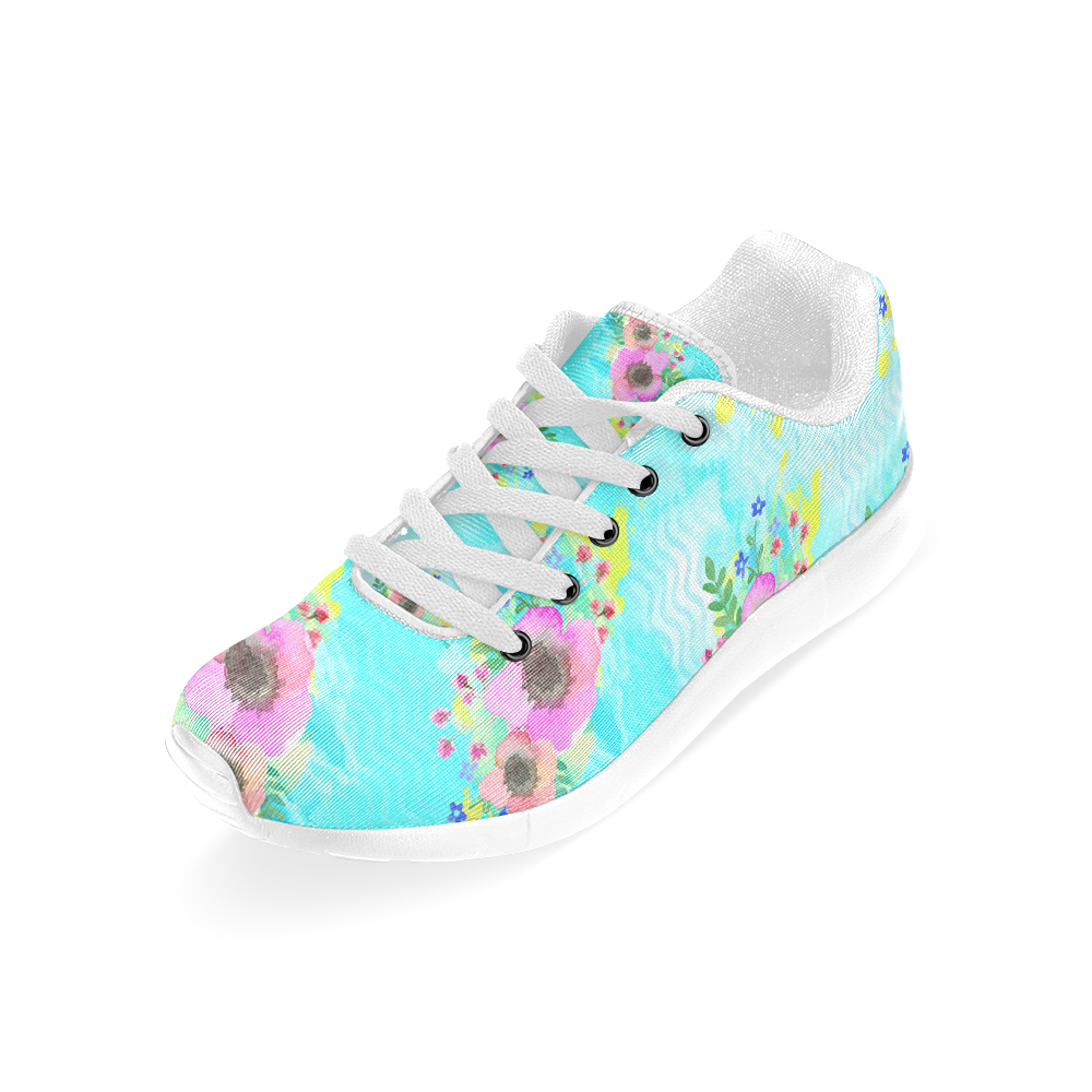 Watercolor Bouquet Women’s Running Shoes (Model 020)