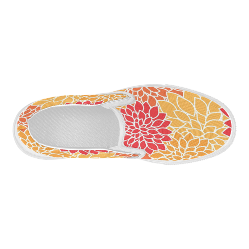 Floral20151007 Women's Slip-on Canvas Shoes (Model 019)