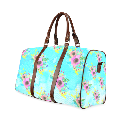 Watercolor Bouquet Waterproof Travel Bag/Small (Model 1639)