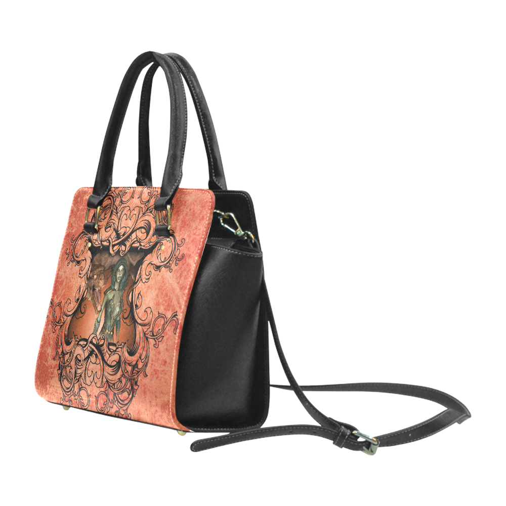 Best friend, dragon with fairy Classic Shoulder Handbag (Model 1653)