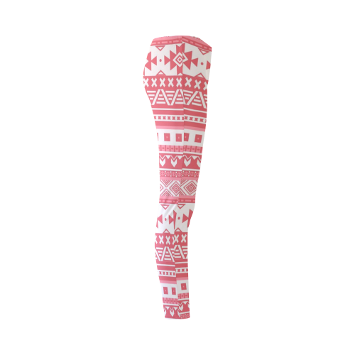 fancy tribal border pattern 08 red Cassandra Women's Leggings (Model L01)