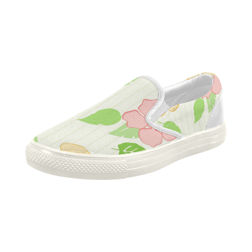 Floral20151013 Women's Slip-on Canvas Shoes (Model 019)