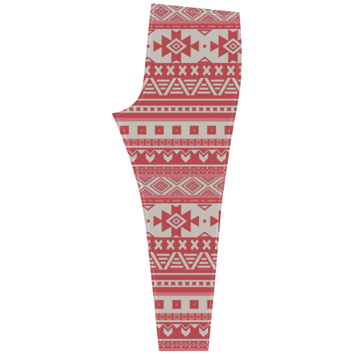fancy tribal border pattern 08 red Cassandra Women's Leggings (Model L01)