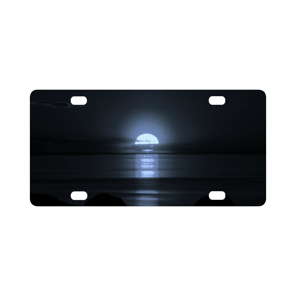 Moony Sunset Classic License Plate