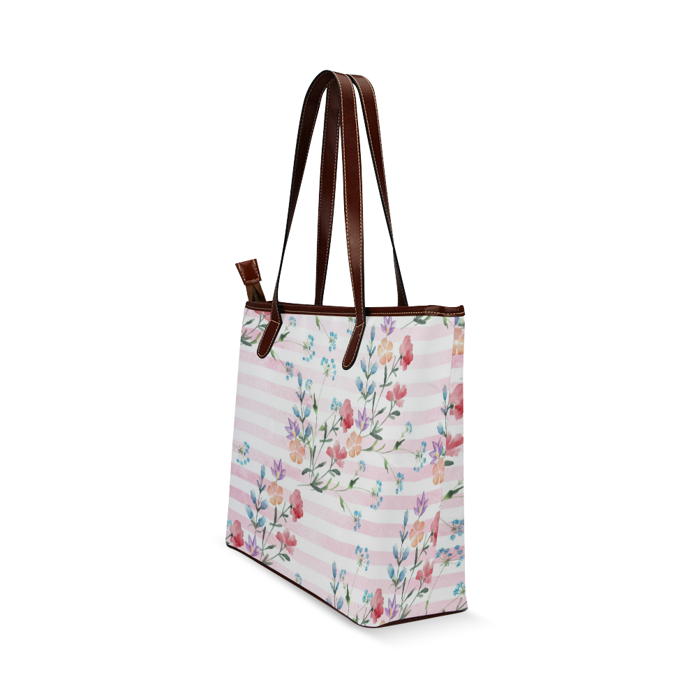 Delicate Wildflowers Shoulder Tote Bag (Model 1646)