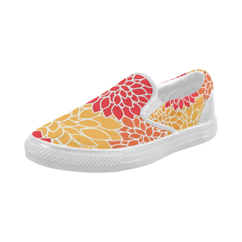 Floral20151007 Women's Slip-on Canvas Shoes (Model 019)