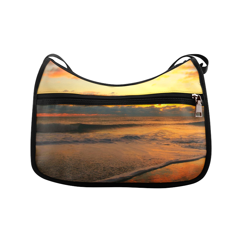 Stunning sunset on the beach Crossbody Bags (Model 1616)