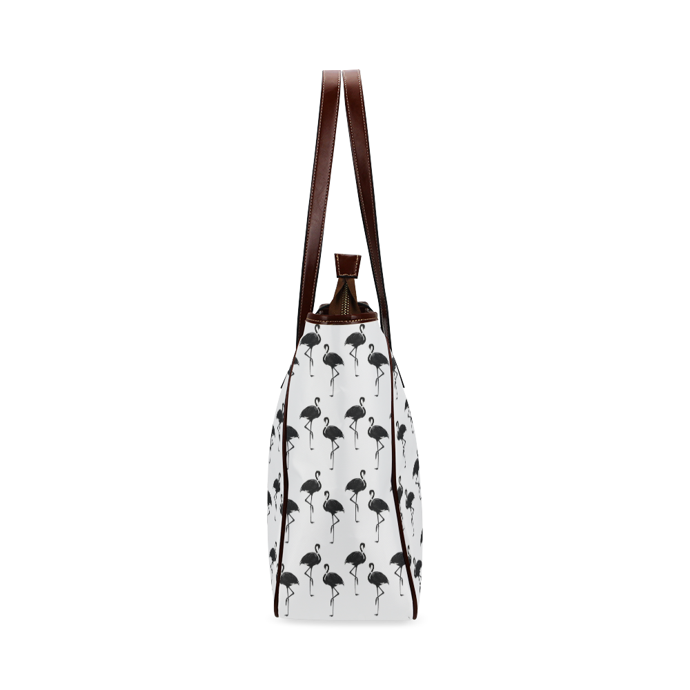 Flamingos Stylish Black White Pattern Classic Tote Bag (Model 1644)