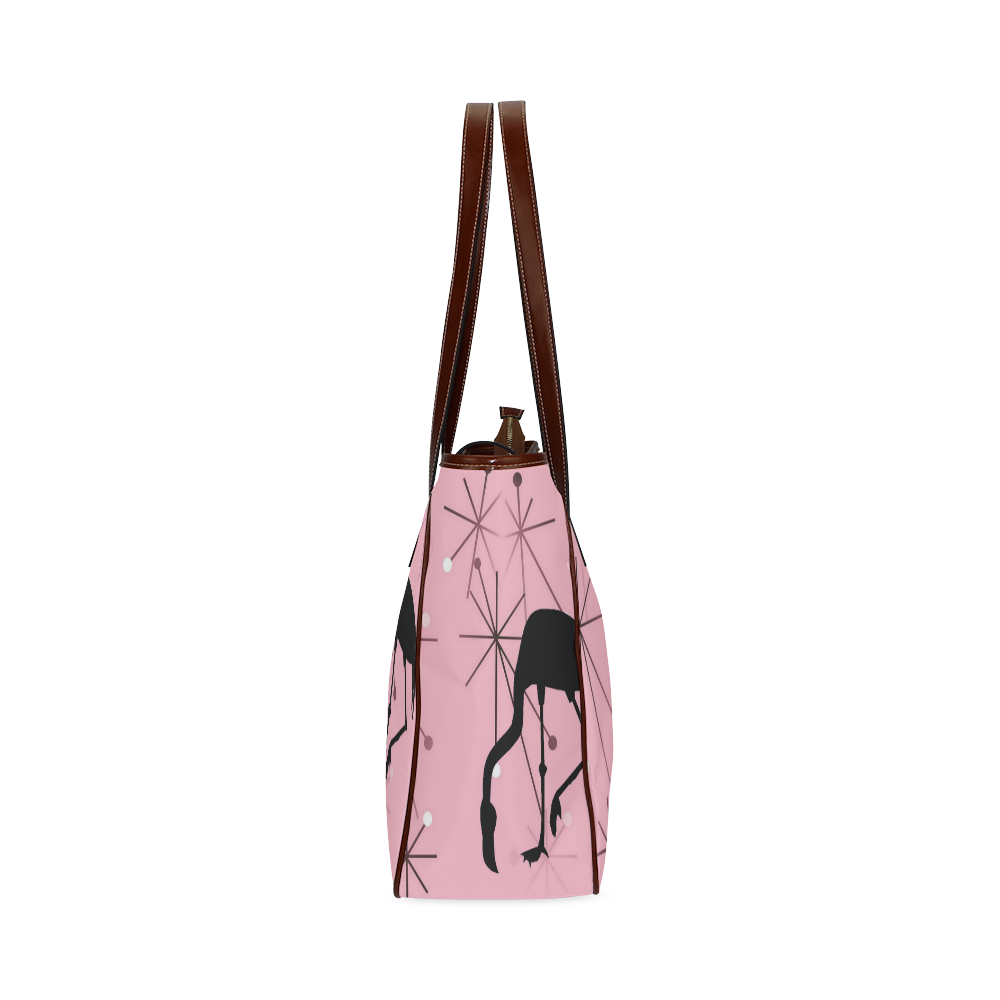 Midcentury Modern Atomic Starburst Flamingo Pink Classic Tote Bag (Model 1644)