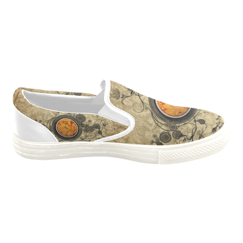 Flowers Women's Unusual Slip-on Canvas Shoes (Model 019)