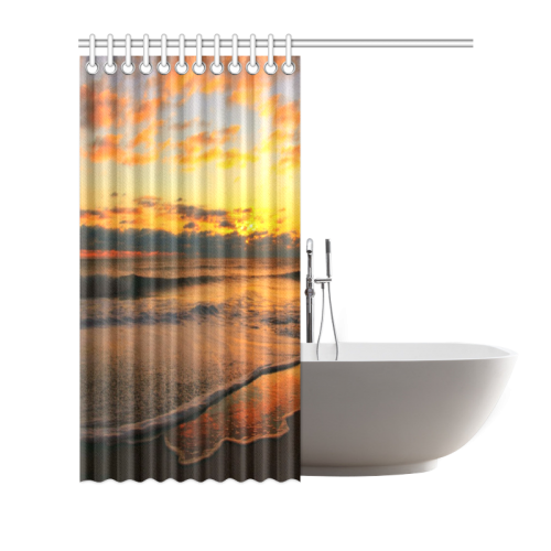 Stunning sunset on the beach Shower Curtain 66"x72"