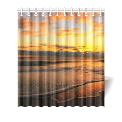 Stunning sunset on the beach Shower Curtain 66"x72"