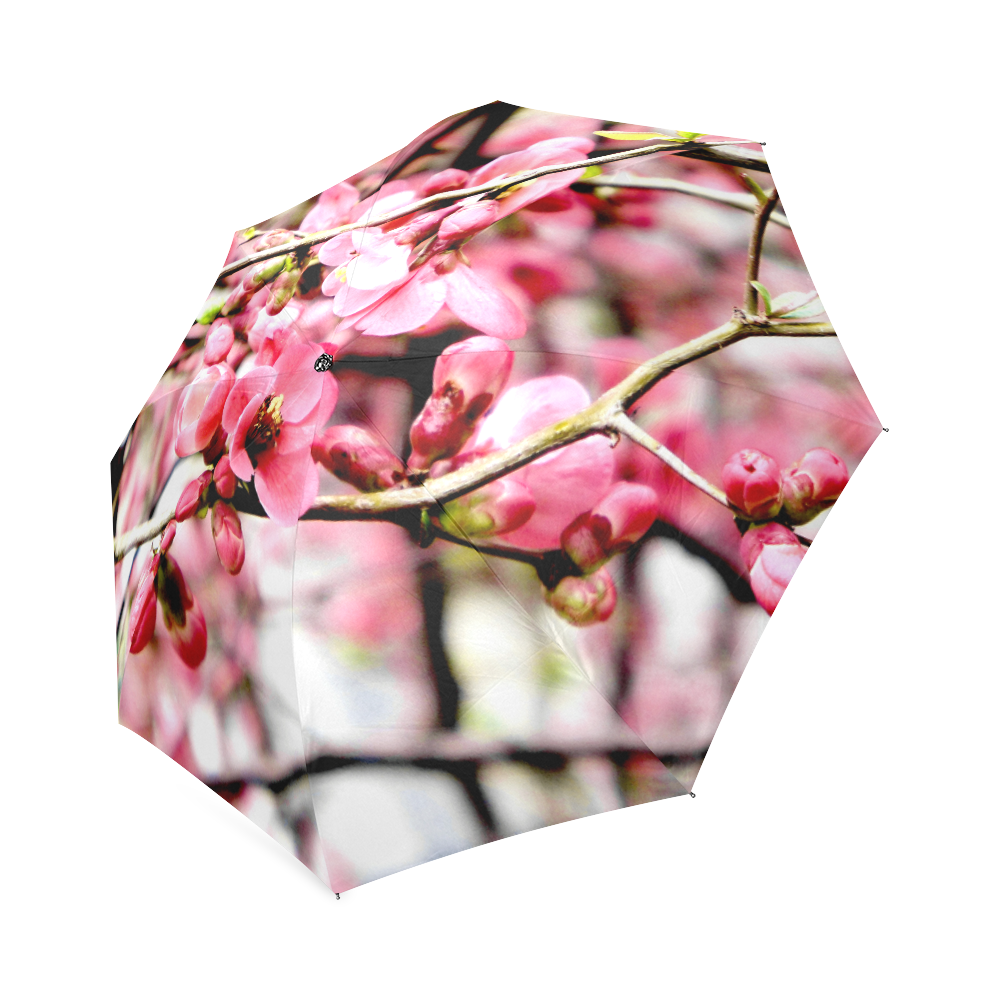 Pink Floral Foldable Umbrella (Model U01)