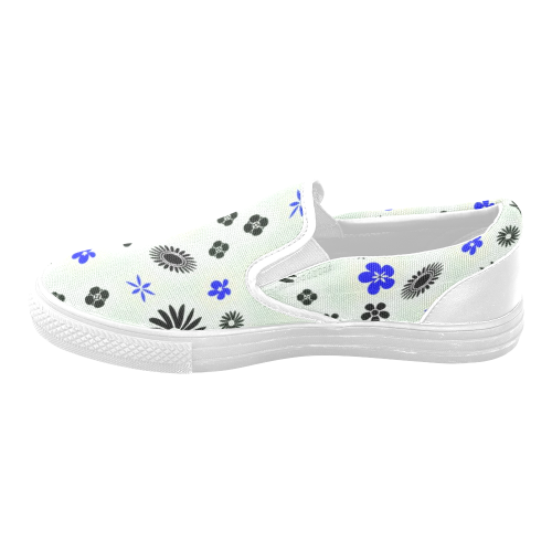 floral twist 416D Women's Unusual Slip-on Canvas Shoes (Model 019)