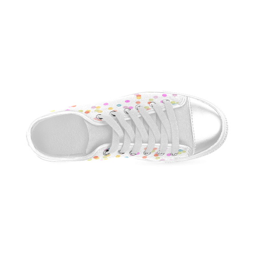 Retro Polka Dots Women's Classic Canvas Shoes (Model 018)