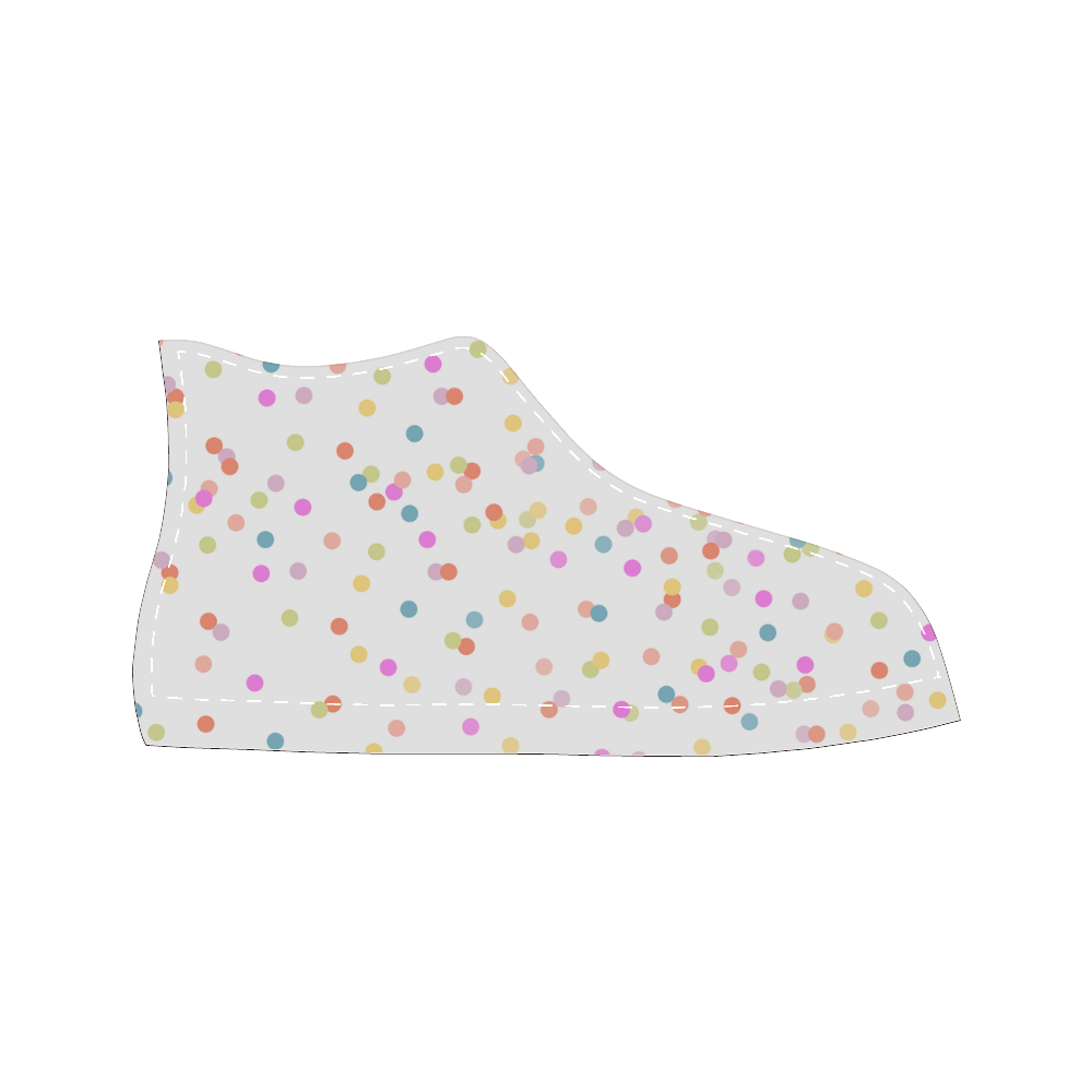 Retro Polka Dots Women's Classic High Top Canvas Shoes (Model 017)