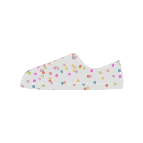 Retro Polka Dots Women's Classic Canvas Shoes (Model 018)