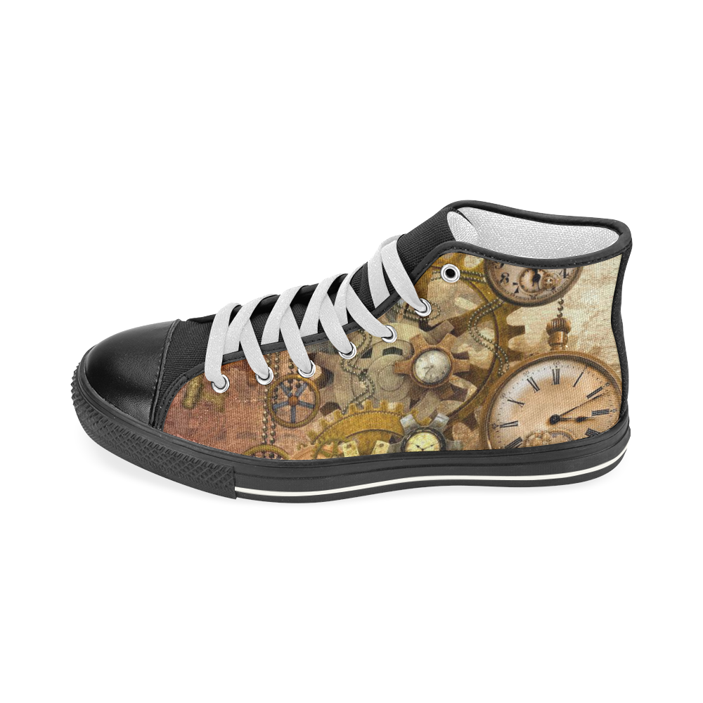 steampunk Women's Classic High Top Canvas Shoes (Model 017)