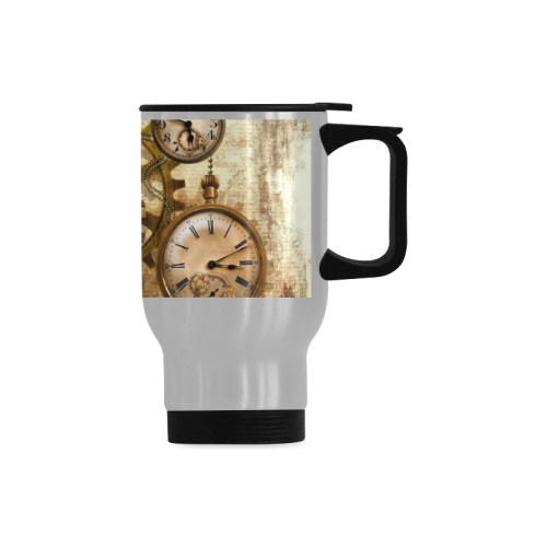 steampunk Travel Mug (Silver) (14 Oz)