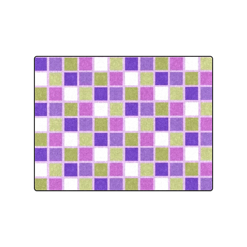 Harlequin Sage Green Lavender Purple Color Tiles Blanket 50"x60"