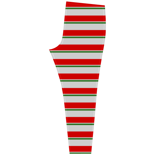 Christmas Elf Costume, red green stripes Cassandra Women's Leggings (Model L01)