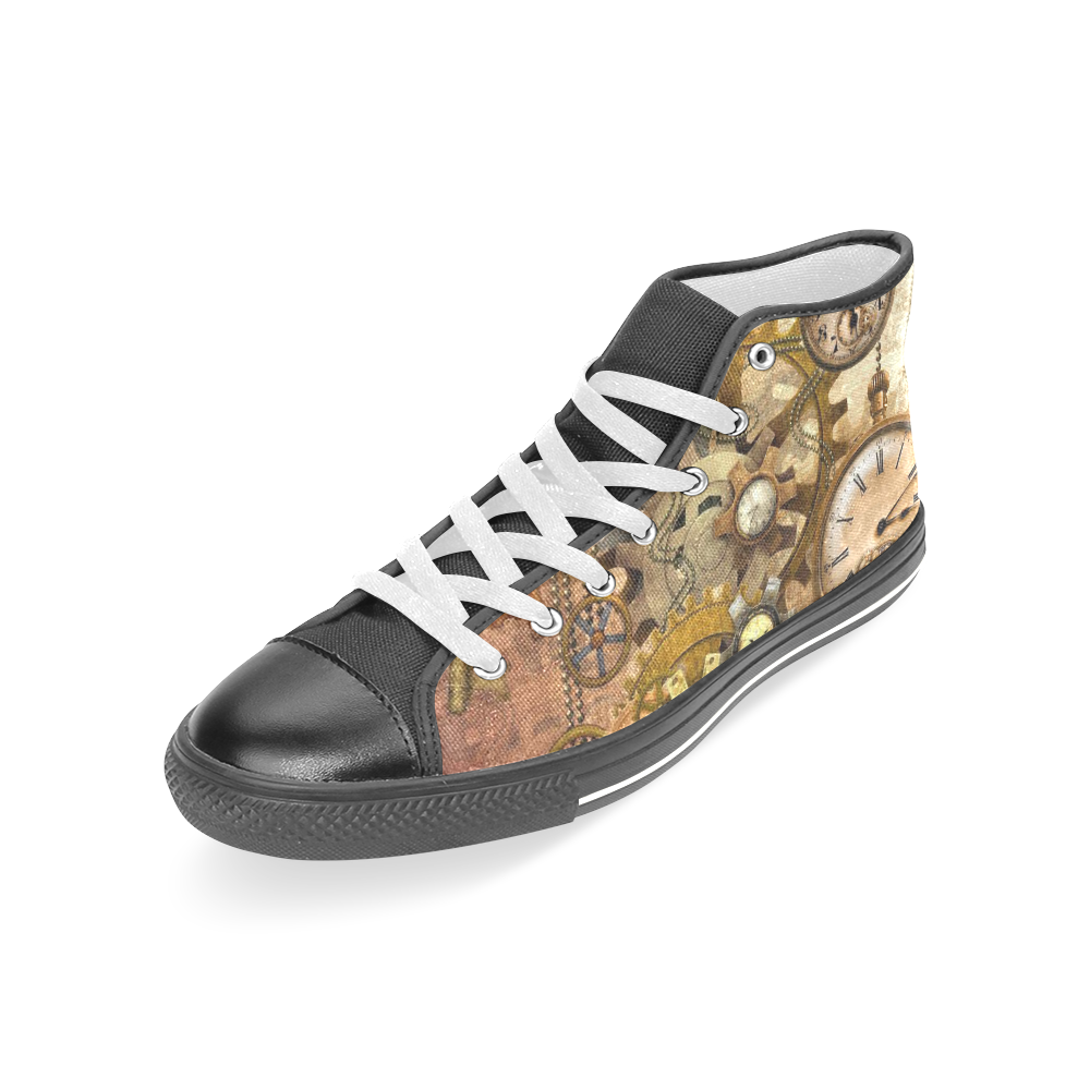 steampunk Women's Classic High Top Canvas Shoes (Model 017)
