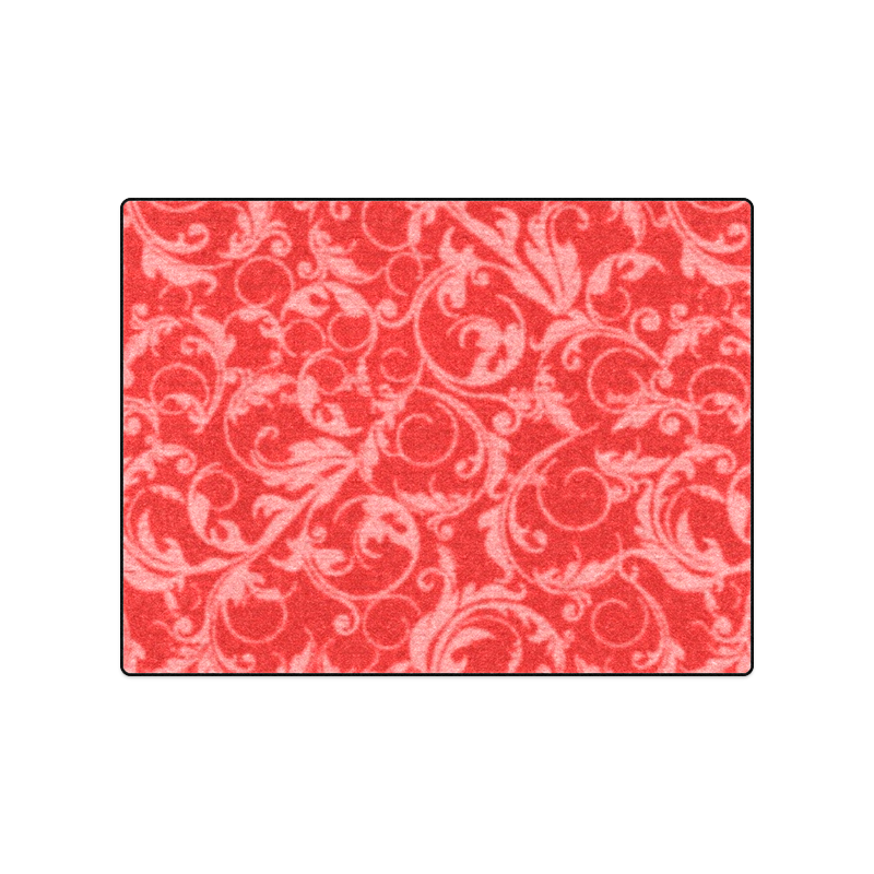 Vintage Swirls Coral Red Blanket 50"x60"