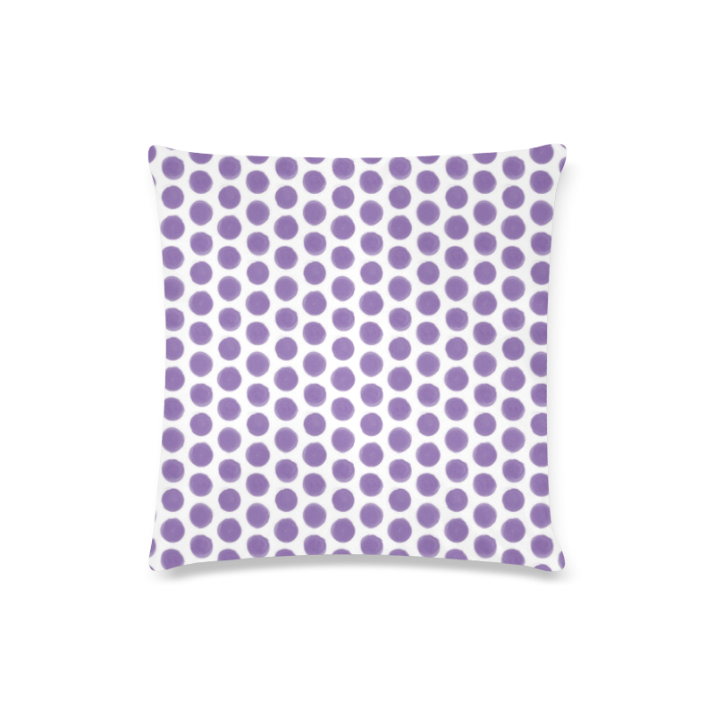 purple dots Custom Zippered Pillow Case 16"x16"(Twin Sides)