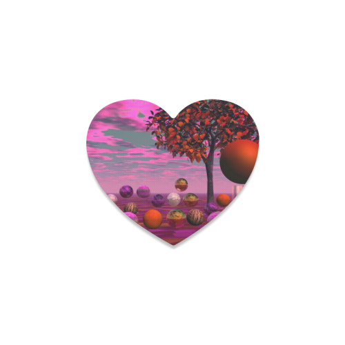 Bittersweet Opinion, Abstract Raspberry Maple Tree Heart Coaster