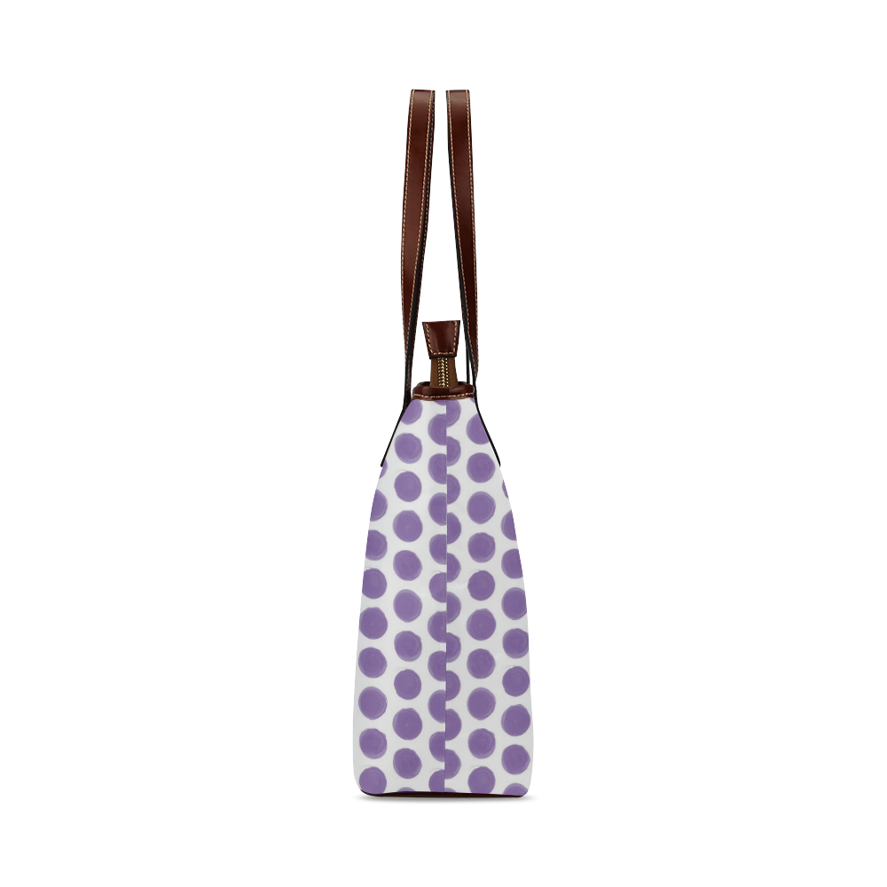 purple dots Shoulder Tote Bag (Model 1646)