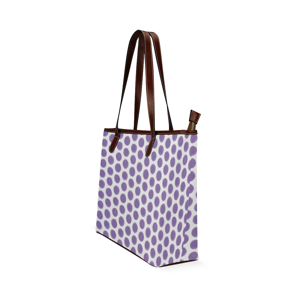 purple dots Shoulder Tote Bag (Model 1646)