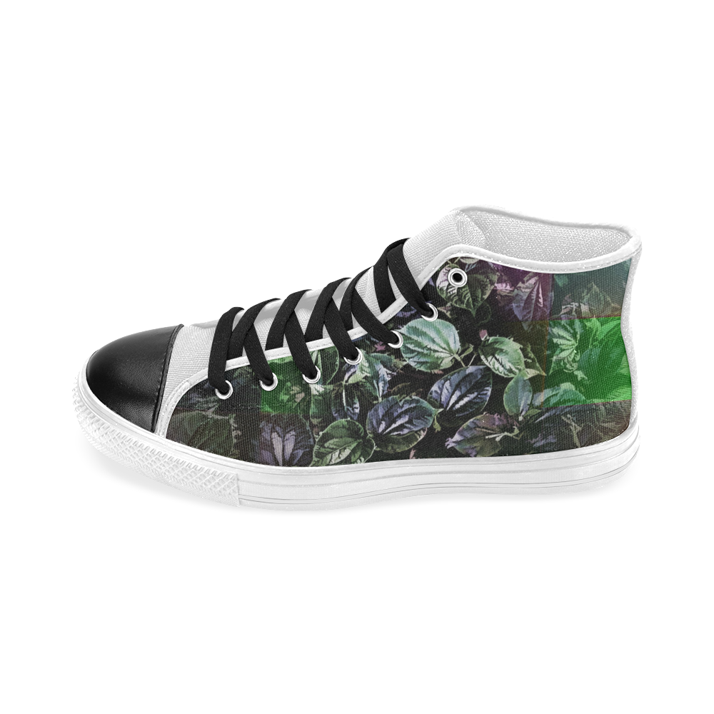 Foliage Patchwork #13 - Jera Nour Women's Classic High Top Canvas Shoes (Model 017)