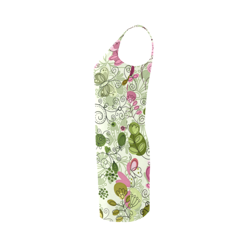 doodle flowers Medea Vest Dress (Model D06)