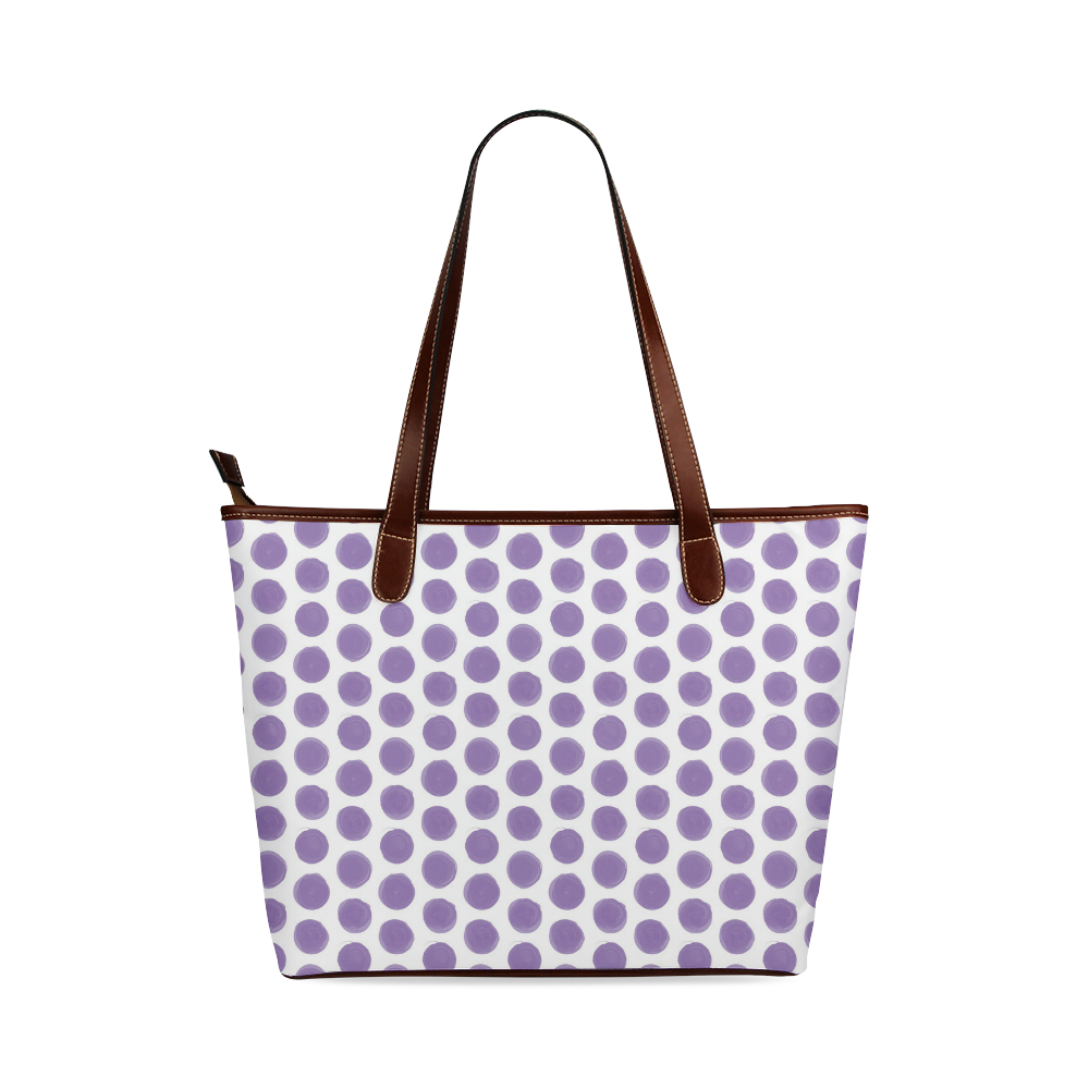 purple dots Shoulder Tote Bag (Model 1646)