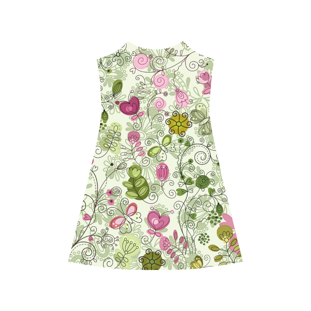 doodle flowers Alcestis Slip Dress (Model D05)