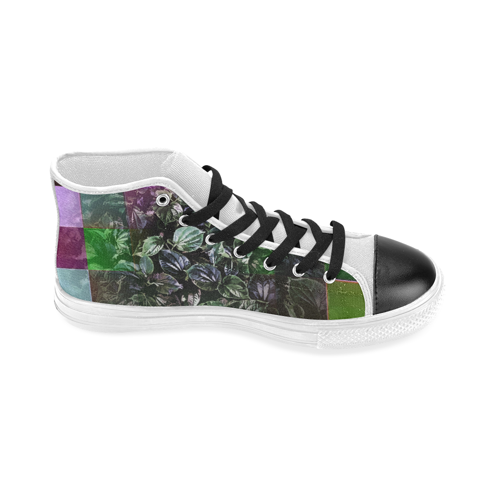 Foliage Patchwork #13 - Jera Nour Women's Classic High Top Canvas Shoes (Model 017)