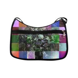 Foliage Patchwork #13 - Jera Nour Black Crossbody Bags (Model 1616)