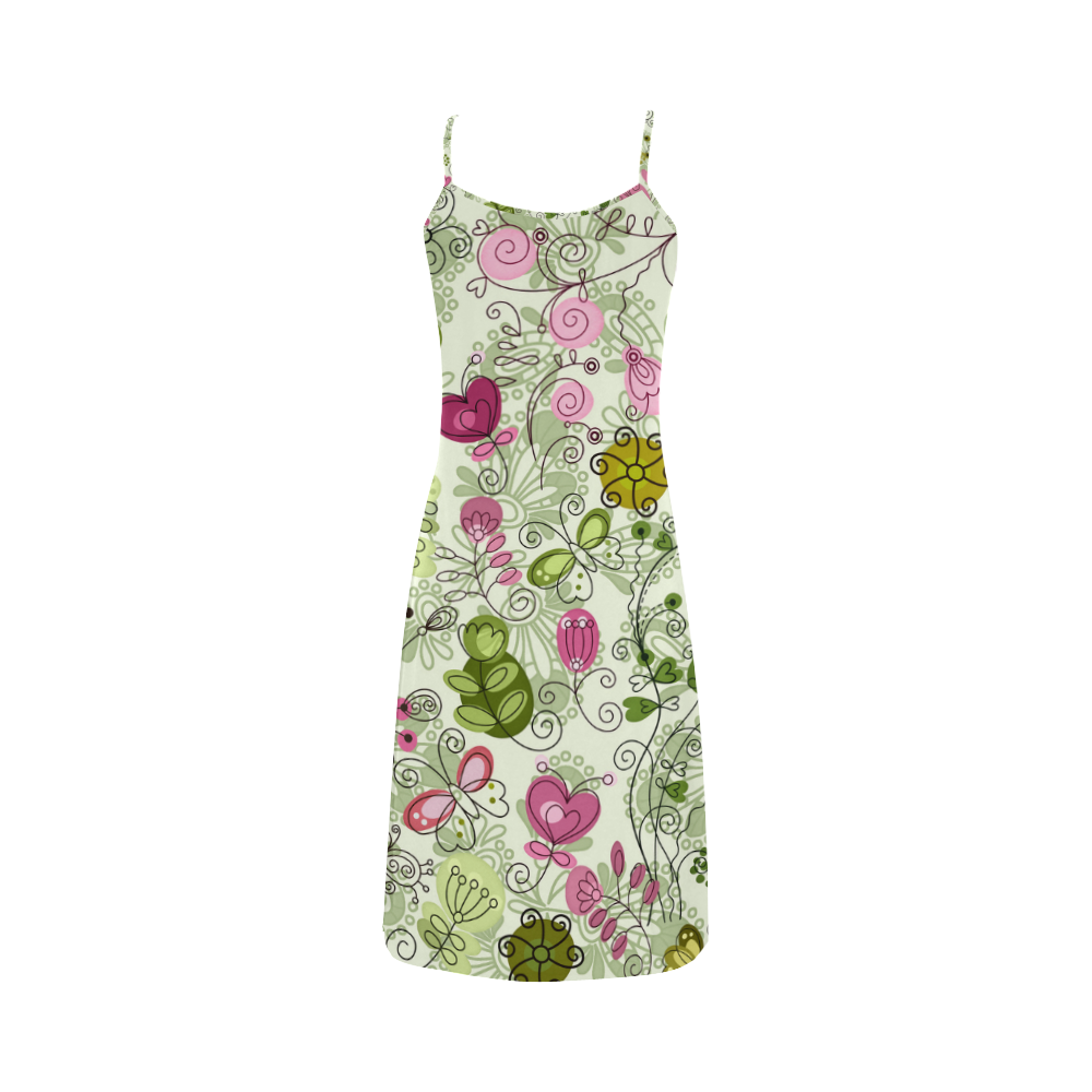 doodle flowers Alcestis Slip Dress (Model D05)