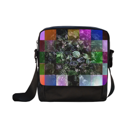 Foliage Patchwork #13 - Jera Nour Black Crossbody Nylon Bags (Model 1633)