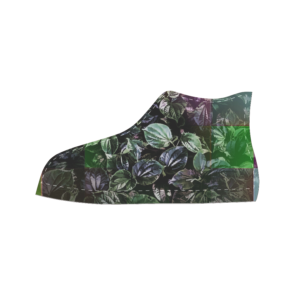 Foliage Patchwork #13 - Jera Nour Women's Classic High Top Canvas Shoes (Model 017)