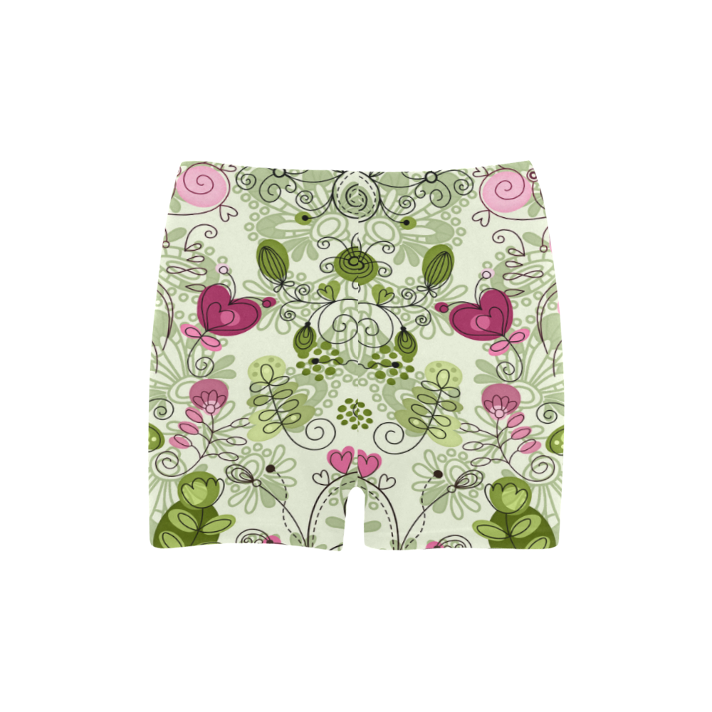 doodle flowers Briseis Skinny Shorts (Model L04)
