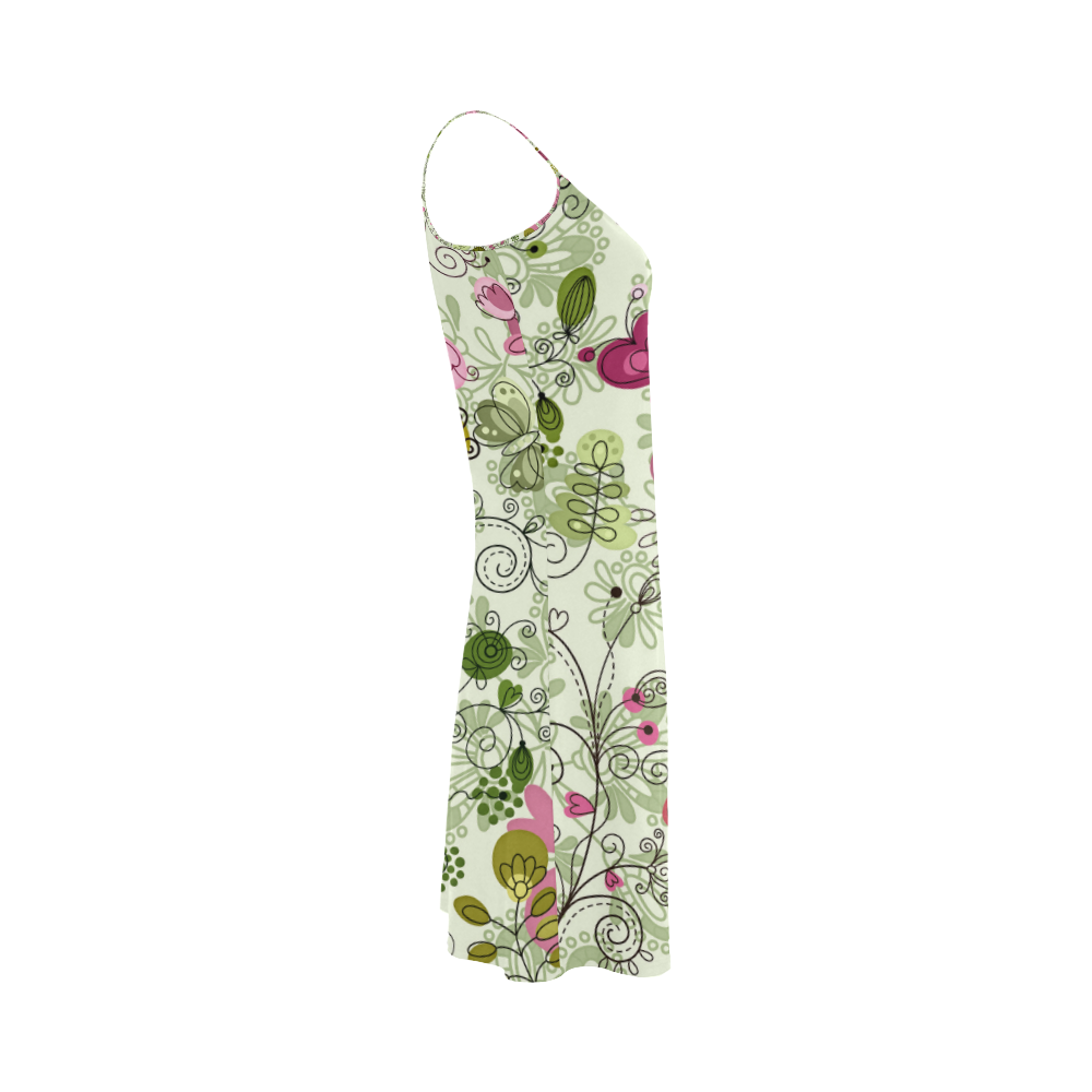 doodle flowers Alcestis Slip Dress (Model D05)