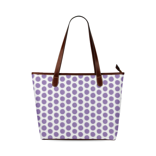 purple dots Shoulder Tote Bag (Model 1646)