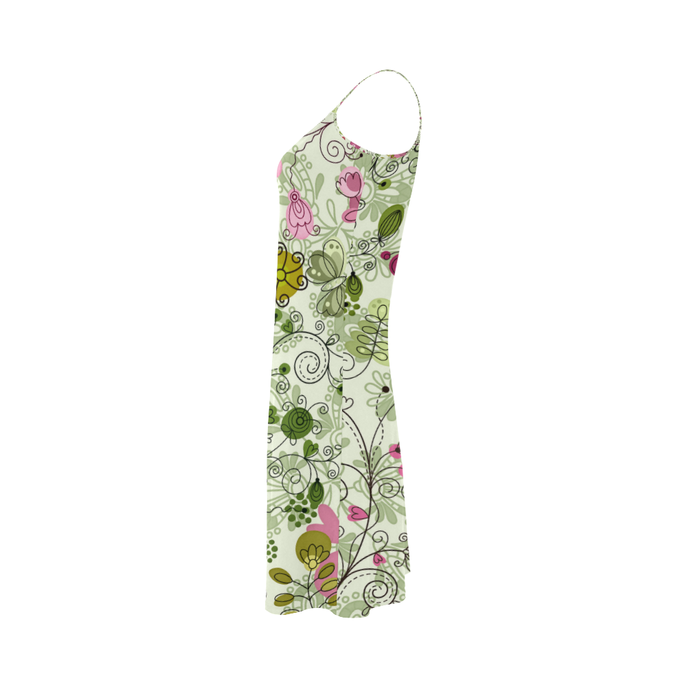 doodle flowers Alcestis Slip Dress (Model D05)